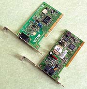 VCOM V90 PCI (levo) i Lucent F-1156IV (desno)